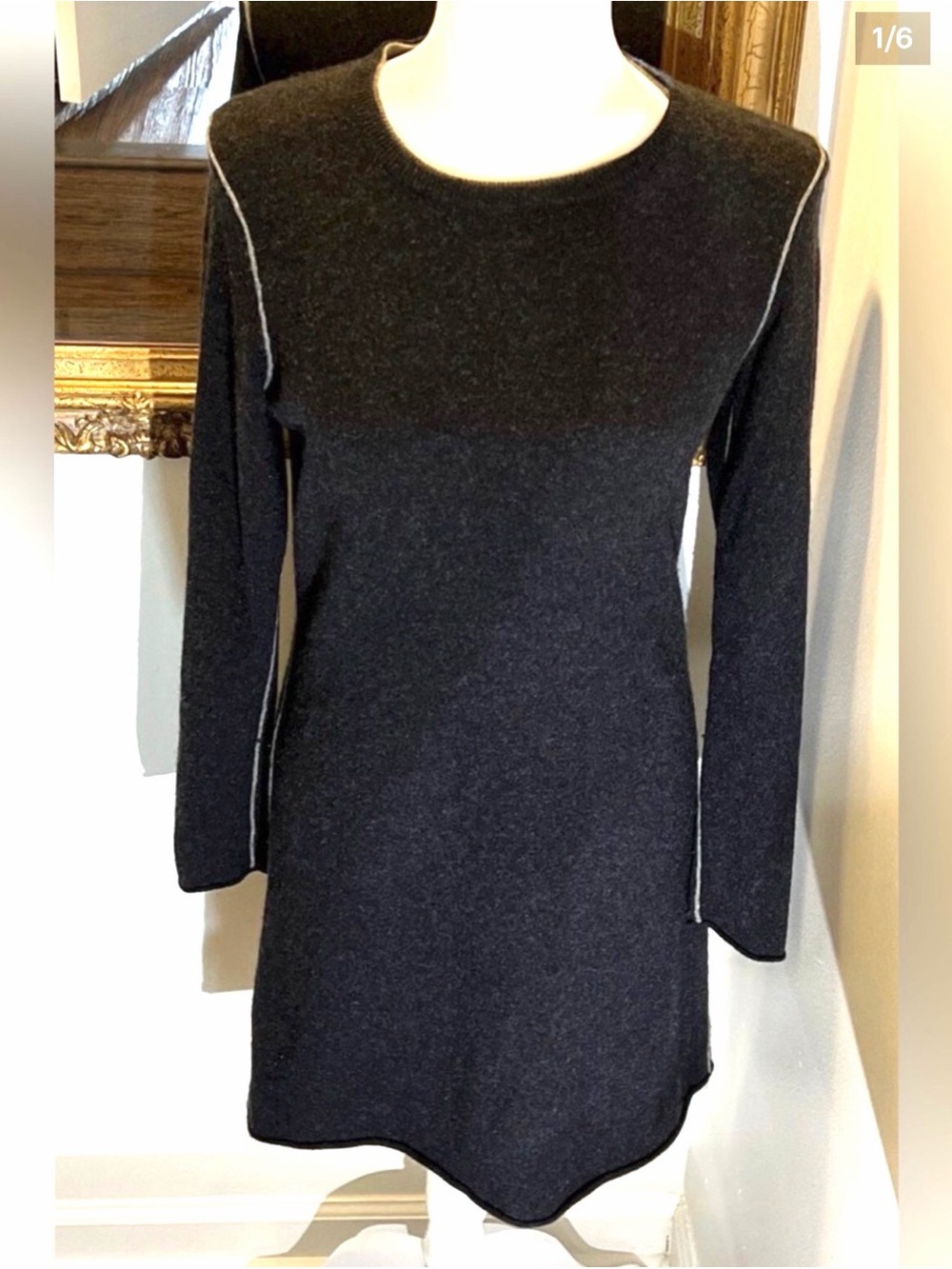 Magaschoni lightweight crewneck cashmere sweater dress size small